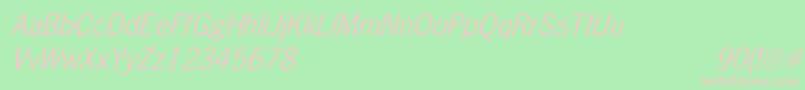 NewsGothicItalic Font – Pink Fonts on Green Background