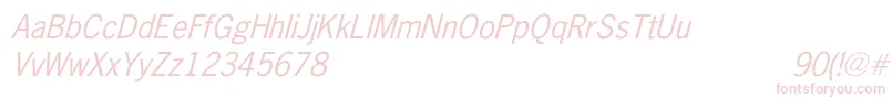 NewsGothicItalic-Schriftart – Rosa Schriften auf weißem Hintergrund