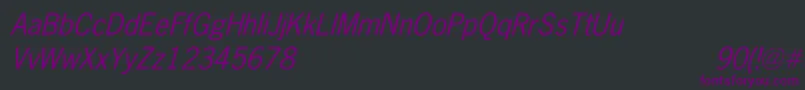 NewsGothicItalic Font – Purple Fonts on Black Background