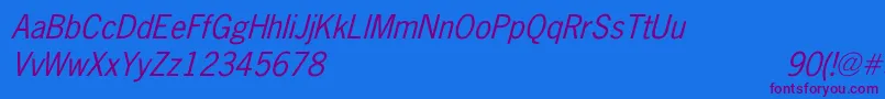 NewsGothicItalic Font – Purple Fonts on Blue Background