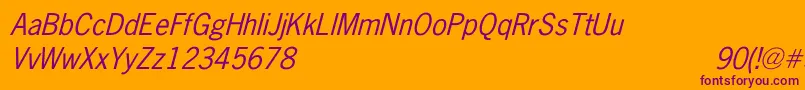 NewsGothicItalic Font – Purple Fonts on Orange Background