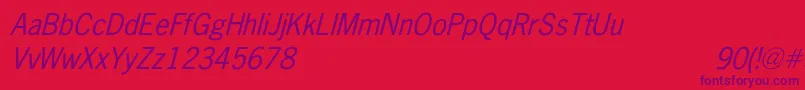NewsGothicItalic Font – Purple Fonts on Red Background