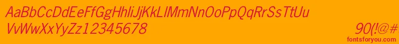 NewsGothicItalic Font – Red Fonts on Orange Background