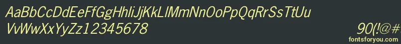 フォントNewsGothicItalic – 黒い背景に黄色の文字
