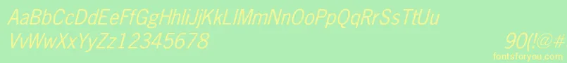 NewsGothicItalic Font – Yellow Fonts on Green Background