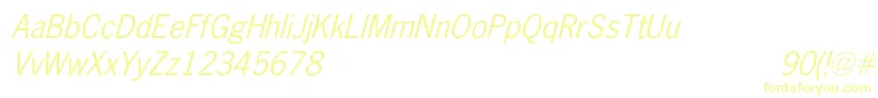 NewsGothicItalic Font – Yellow Fonts on White Background