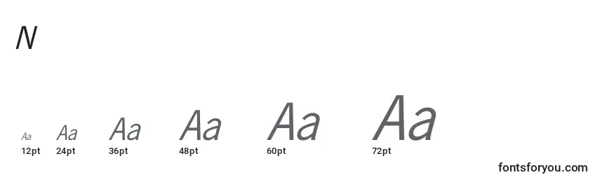 NewsGothicItalic Font Sizes