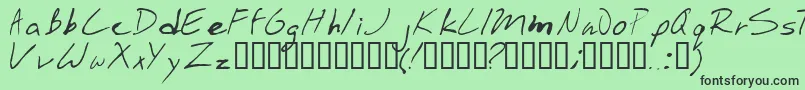 フォントStinkbomb – 緑の背景に黒い文字