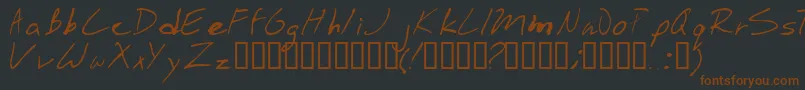Stinkbomb-Schriftart – Braune Schriften auf schwarzem Hintergrund
