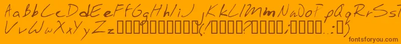 Stinkbomb Font – Brown Fonts on Orange Background