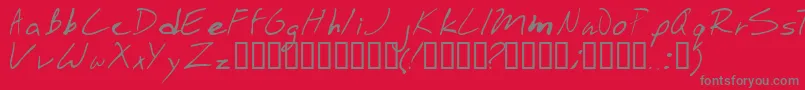 Lisätietoja Stinkbomb-fontista Stinkbomb-fontti – harmaat kirjasimet punaisella taustalla