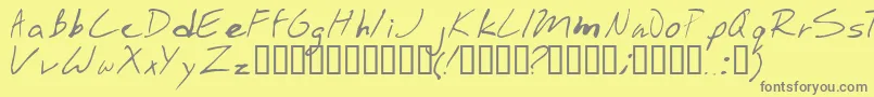 Stinkbomb-Schriftart – Graue Schriften auf gelbem Hintergrund