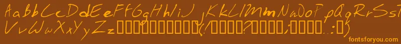 Stinkbomb Font – Orange Fonts on Brown Background
