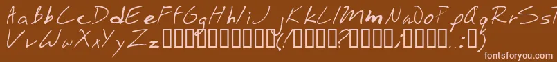 Stinkbomb-Schriftart – Rosa Schriften auf braunem Hintergrund