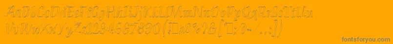 KleeLetPlain.1.0-Schriftart – Graue Schriften auf orangefarbenem Hintergrund