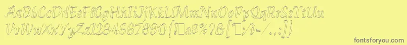 フォントKleeLetPlain.1.0 – 黄色の背景に灰色の文字