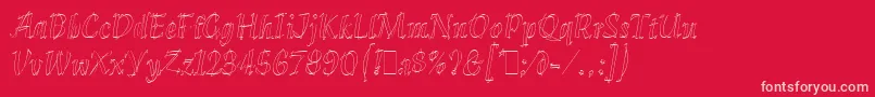 KleeLetPlain.1.0 Font – Pink Fonts on Red Background