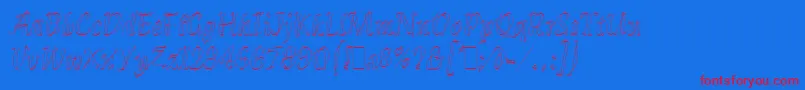 KleeLetPlain.1.0-Schriftart – Rote Schriften auf blauem Hintergrund