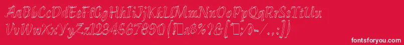 KleeLetPlain.1.0 Font – White Fonts on Red Background