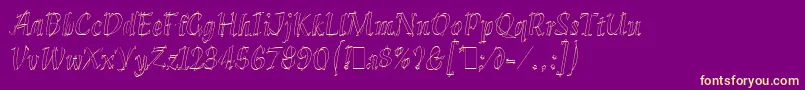 KleeLetPlain.1.0 Font – Yellow Fonts on Purple Background