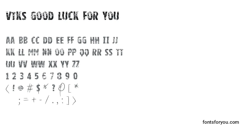 A fonte Vtks Good Luck For You – alfabeto, números, caracteres especiais
