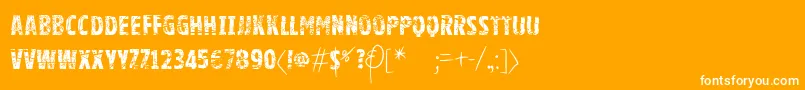 Vtks Good Luck For You-Schriftart – Weiße Schriften auf orangefarbenem Hintergrund