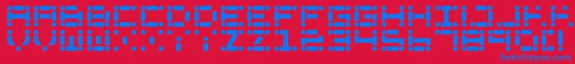 Llode Font – Blue Fonts on Red Background