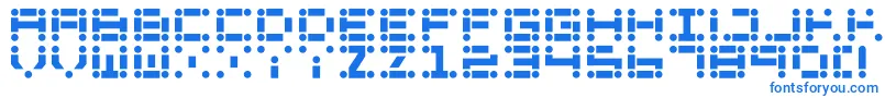 フォントLlode – 白い背景に青い文字