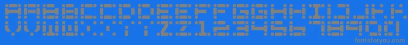 Llode-Schriftart – Graue Schriften auf blauem Hintergrund