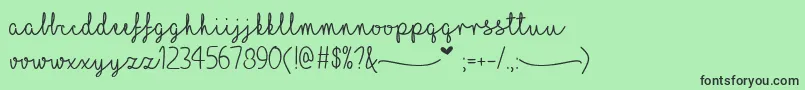 MfILoveGlitter Font – Black Fonts on Green Background