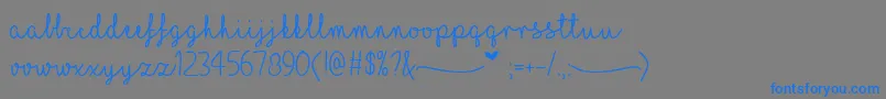 MfILoveGlitter Font – Blue Fonts on Gray Background