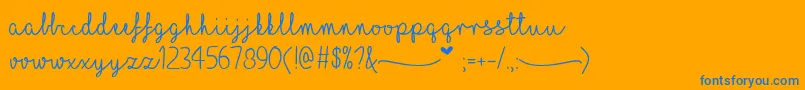 Шрифт MfILoveGlitter – синие шрифты на оранжевом фоне