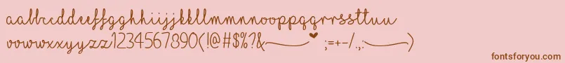 MfILoveGlitter Font – Brown Fonts on Pink Background