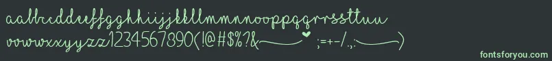 MfILoveGlitter Font – Green Fonts on Black Background