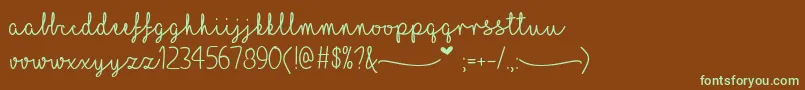 MfILoveGlitter Font – Green Fonts on Brown Background