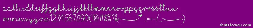 MfILoveGlitter Font – Green Fonts on Purple Background