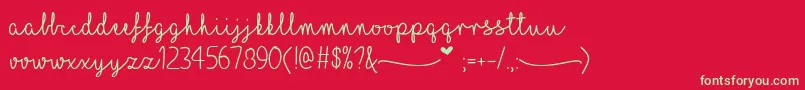 MfILoveGlitter Font – Green Fonts on Red Background