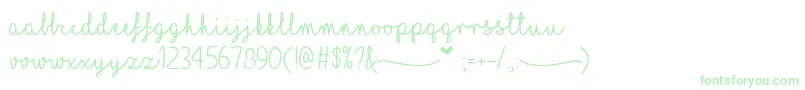 MfILoveGlitter Font – Green Fonts on White Background