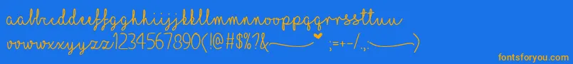 MfILoveGlitter-Schriftart – Orangefarbene Schriften auf blauem Hintergrund