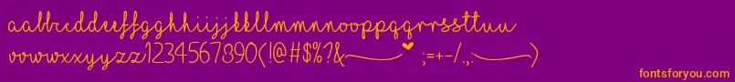 MfILoveGlitter Font – Orange Fonts on Purple Background