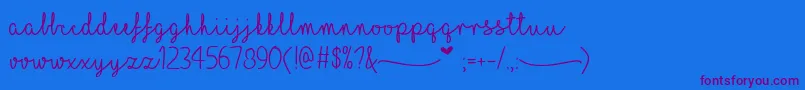 MfILoveGlitter-Schriftart – Violette Schriften auf blauem Hintergrund
