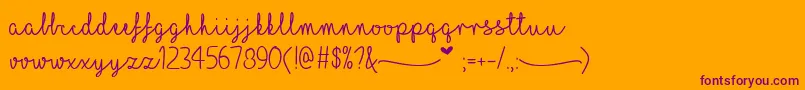 MfILoveGlitter Font – Purple Fonts on Orange Background