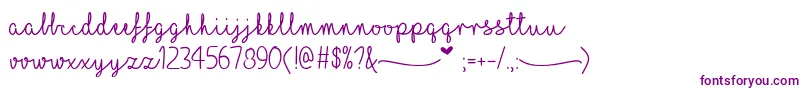 Czcionka MfILoveGlitter – fioletowe czcionki