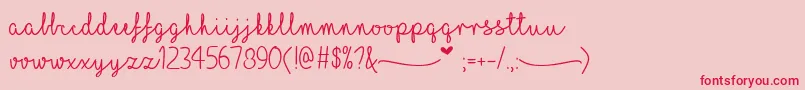 MfILoveGlitter Font – Red Fonts on Pink Background