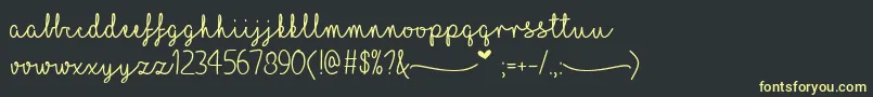 MfILoveGlitter Font – Yellow Fonts on Black Background