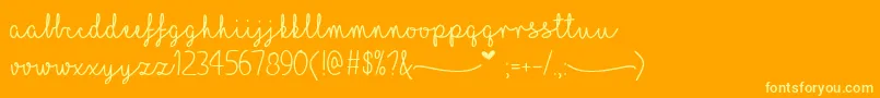 MfILoveGlitter Font – Yellow Fonts on Orange Background