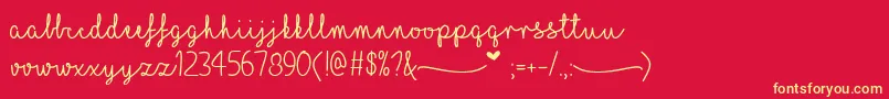 MfILoveGlitter Font – Yellow Fonts on Red Background