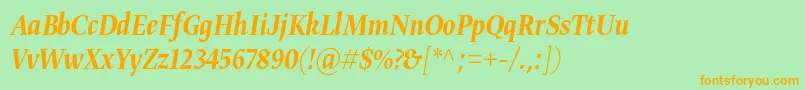 Gretadisnarpromedita Font – Orange Fonts on Green Background