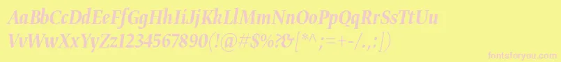 Gretadisnarpromedita Font – Pink Fonts on Yellow Background