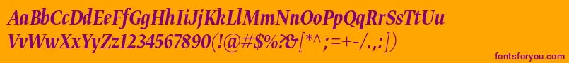 Gretadisnarpromedita Font – Purple Fonts on Orange Background